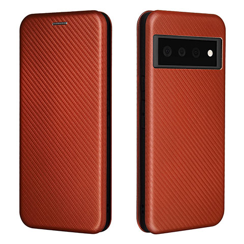 Funda de Cuero Cartera con Soporte Carcasa L02Z para Google Pixel 6 Pro 5G Marron