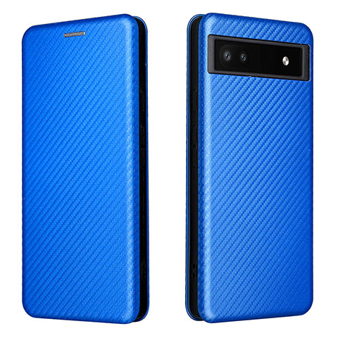 Funda de Cuero Cartera con Soporte Carcasa L02Z para Google Pixel 6a 5G Azul