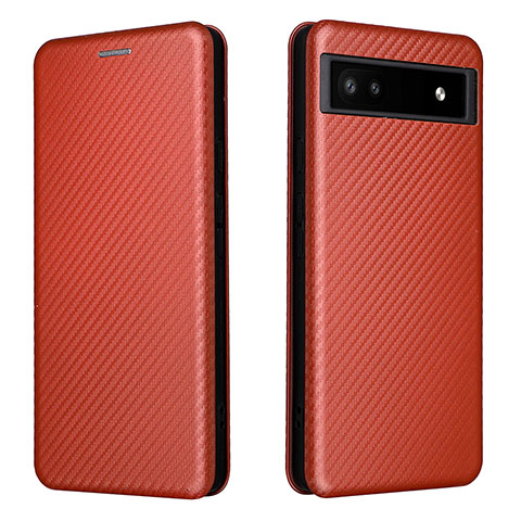 Funda de Cuero Cartera con Soporte Carcasa L02Z para Google Pixel 6a 5G Marron