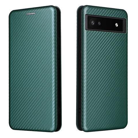 Funda de Cuero Cartera con Soporte Carcasa L02Z para Google Pixel 6a 5G Verde