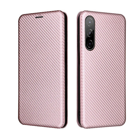 Funda de Cuero Cartera con Soporte Carcasa L02Z para HTC Desire 22 Pro 5G Oro Rosa