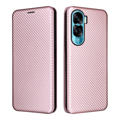 Funda de Cuero Cartera con Soporte Carcasa L02Z para Huawei Honor 90 Lite 5G Oro Rosa