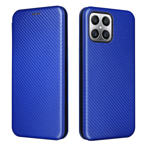 Funda de Cuero Cartera con Soporte Carcasa L02Z para Huawei Honor X8 4G Azul