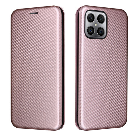 Funda de Cuero Cartera con Soporte Carcasa L02Z para Huawei Honor X8 4G Oro Rosa