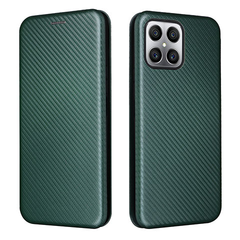 Funda de Cuero Cartera con Soporte Carcasa L02Z para Huawei Honor X8 4G Verde