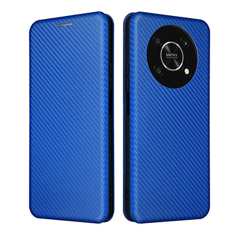 Funda de Cuero Cartera con Soporte Carcasa L02Z para Huawei Honor X9 5G Azul