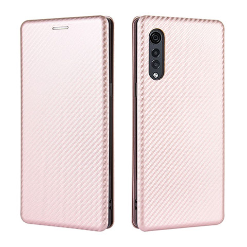 Funda de Cuero Cartera con Soporte Carcasa L02Z para LG Velvet 5G Oro Rosa