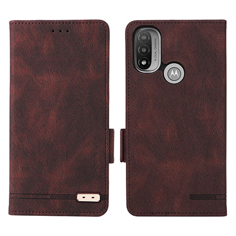 Funda de Cuero Cartera con Soporte Carcasa L02Z para Motorola Moto E20 Marron