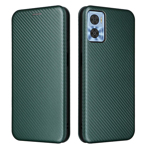 Funda de Cuero Cartera con Soporte Carcasa L02Z para Motorola Moto E22 Verde