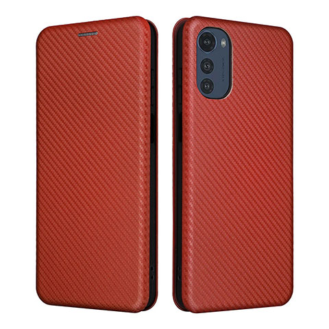 Funda de Cuero Cartera con Soporte Carcasa L02Z para Motorola Moto E32 Marron