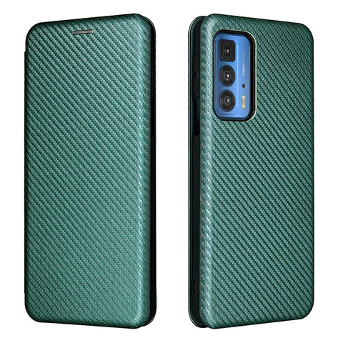 Funda de Cuero Cartera con Soporte Carcasa L02Z para Motorola Moto Edge 20 Pro 5G Verde