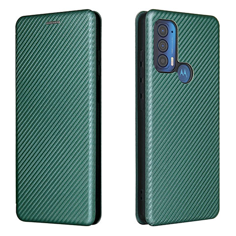 Funda de Cuero Cartera con Soporte Carcasa L02Z para Motorola Moto Edge (2021) 5G Verde