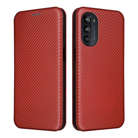 Funda de Cuero Cartera con Soporte Carcasa L02Z para Motorola Moto Edge (2022) 5G Marron