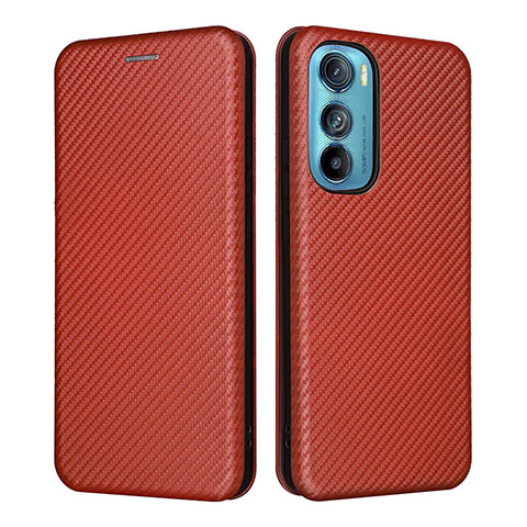 Funda de Cuero Cartera con Soporte Carcasa L02Z para Motorola Moto Edge 30 5G Marron