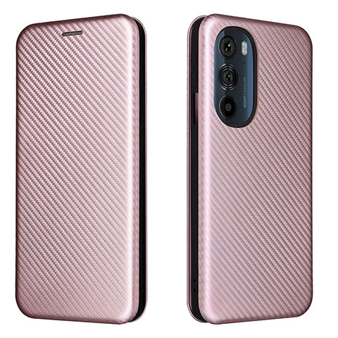 Funda de Cuero Cartera con Soporte Carcasa L02Z para Motorola Moto Edge 30 Pro 5G Oro Rosa