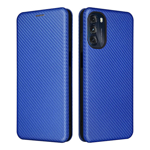 Funda de Cuero Cartera con Soporte Carcasa L02Z para Motorola Moto G 5G (2022) Azul