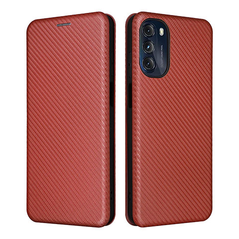 Funda de Cuero Cartera con Soporte Carcasa L02Z para Motorola Moto G 5G (2022) Marron