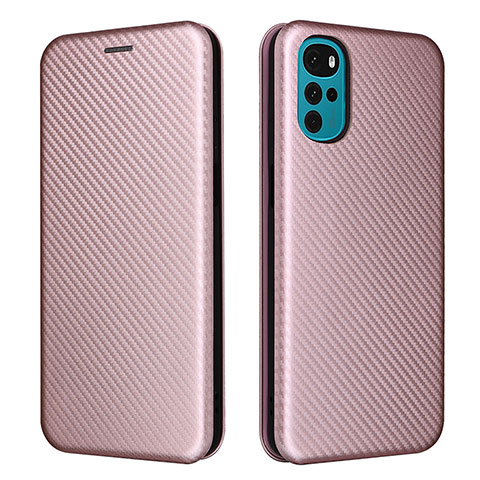 Funda de Cuero Cartera con Soporte Carcasa L02Z para Motorola Moto G22 Oro Rosa