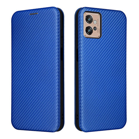 Funda de Cuero Cartera con Soporte Carcasa L02Z para Motorola Moto G32 Azul