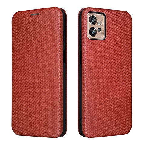 Funda de Cuero Cartera con Soporte Carcasa L02Z para Motorola Moto G32 Marron