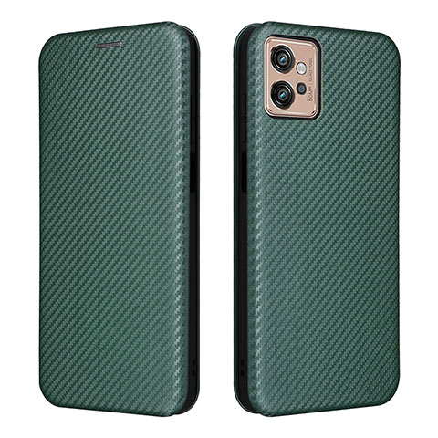 Funda de Cuero Cartera con Soporte Carcasa L02Z para Motorola Moto G32 Verde