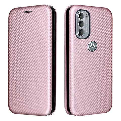 Funda de Cuero Cartera con Soporte Carcasa L02Z para Motorola Moto G41 Oro Rosa