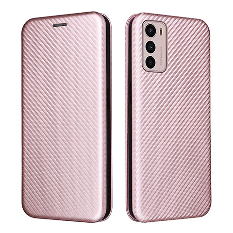 Funda de Cuero Cartera con Soporte Carcasa L02Z para Motorola Moto G42 Oro Rosa