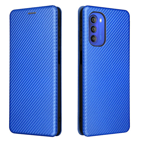 Funda de Cuero Cartera con Soporte Carcasa L02Z para Motorola Moto G51 5G Azul