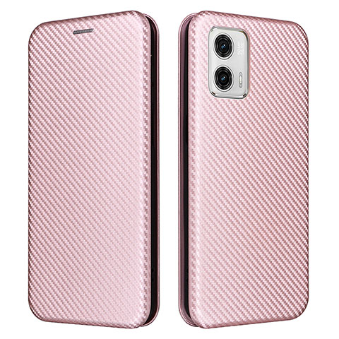 Funda de Cuero Cartera con Soporte Carcasa L02Z para Motorola Moto G53 5G Oro Rosa