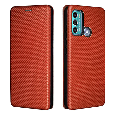 Funda de Cuero Cartera con Soporte Carcasa L02Z para Motorola Moto G60 Marron