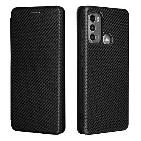 Funda de Cuero Cartera con Soporte Carcasa L02Z para Motorola Moto G60 Negro