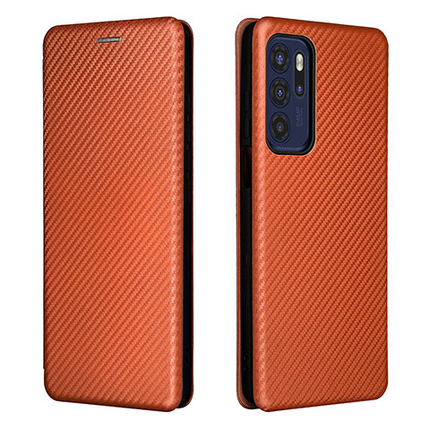 Funda de Cuero Cartera con Soporte Carcasa L02Z para Motorola Moto G60s Marron