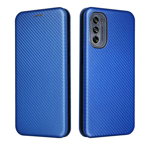 Funda de Cuero Cartera con Soporte Carcasa L02Z para Motorola Moto G62 5G Azul