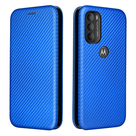 Funda de Cuero Cartera con Soporte Carcasa L02Z para Motorola Moto G71 5G Azul