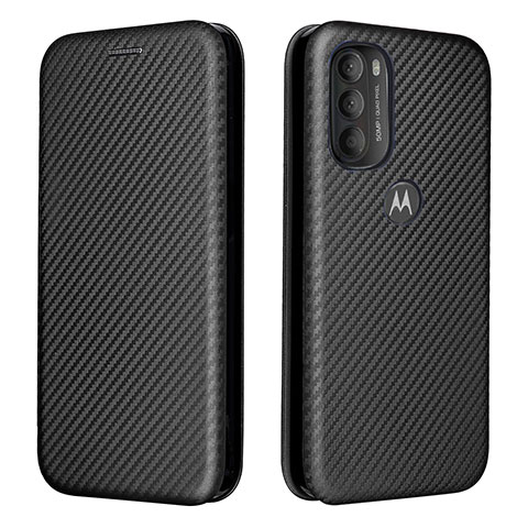 Funda de Cuero Cartera con Soporte Carcasa L02Z para Motorola Moto G71 5G Negro