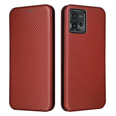 Funda de Cuero Cartera con Soporte Carcasa L02Z para Motorola Moto G72 Marron