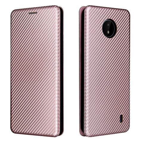 Funda de Cuero Cartera con Soporte Carcasa L02Z para Nokia C10 Oro Rosa