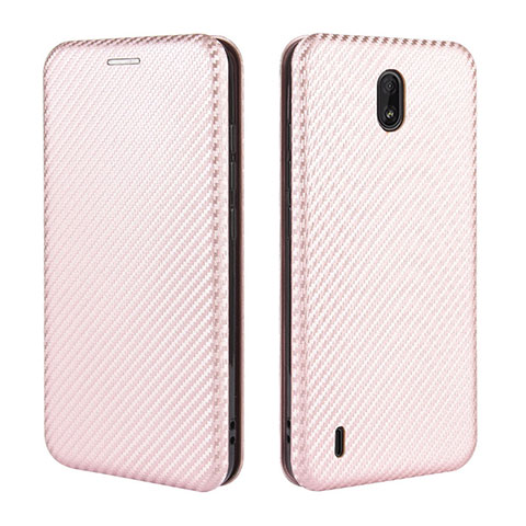 Funda de Cuero Cartera con Soporte Carcasa L02Z para Nokia C2 Oro Rosa