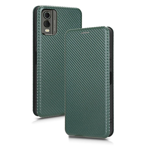 Funda de Cuero Cartera con Soporte Carcasa L02Z para Nokia C32 Verde