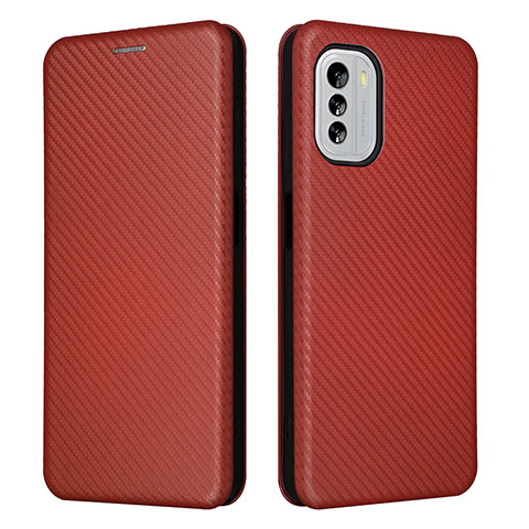 Funda de Cuero Cartera con Soporte Carcasa L02Z para Nokia G60 5G Marron