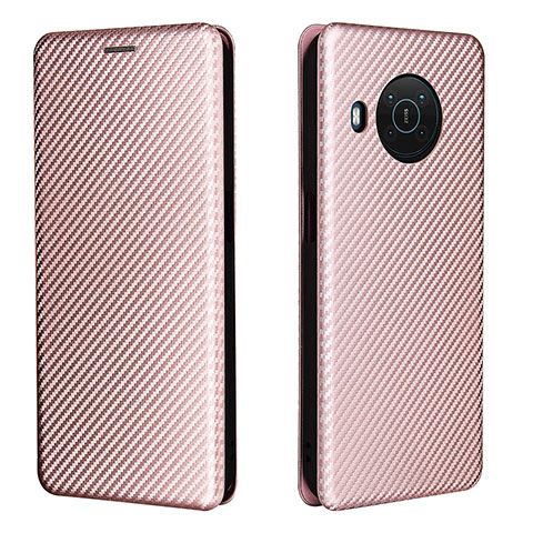 Funda de Cuero Cartera con Soporte Carcasa L02Z para Nokia X10 Oro Rosa