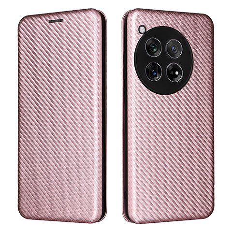 Funda de Cuero Cartera con Soporte Carcasa L02Z para OnePlus 12 5G Oro Rosa