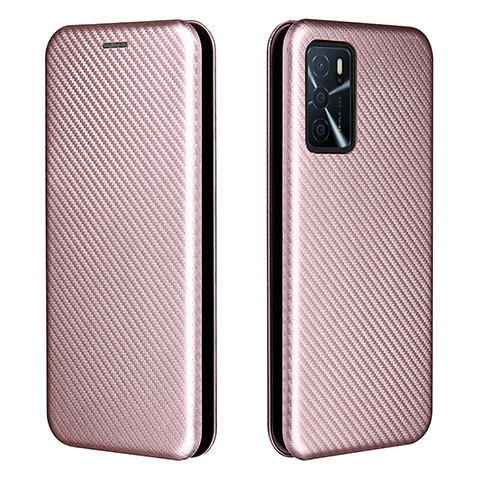 Funda de Cuero Cartera con Soporte Carcasa L02Z para Oppo A16 Oro Rosa