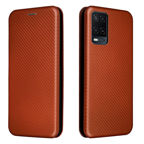 Funda de Cuero Cartera con Soporte Carcasa L02Z para Oppo A54 4G Marron