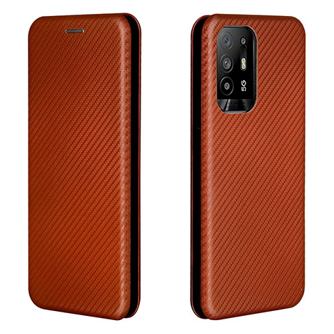 Funda de Cuero Cartera con Soporte Carcasa L02Z para Oppo A94 5G Marron