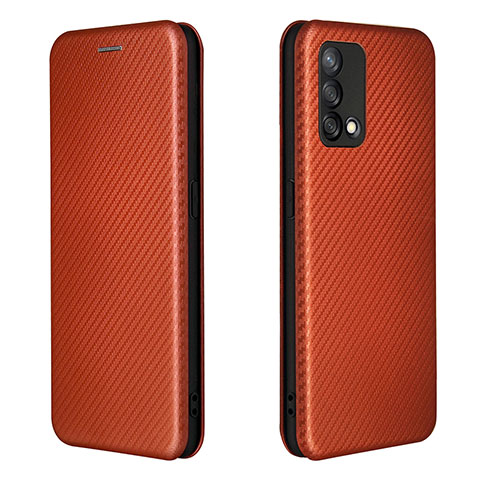 Funda de Cuero Cartera con Soporte Carcasa L02Z para Oppo A95 4G Marron