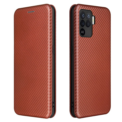 Funda de Cuero Cartera con Soporte Carcasa L02Z para Oppo F19 Pro Marron