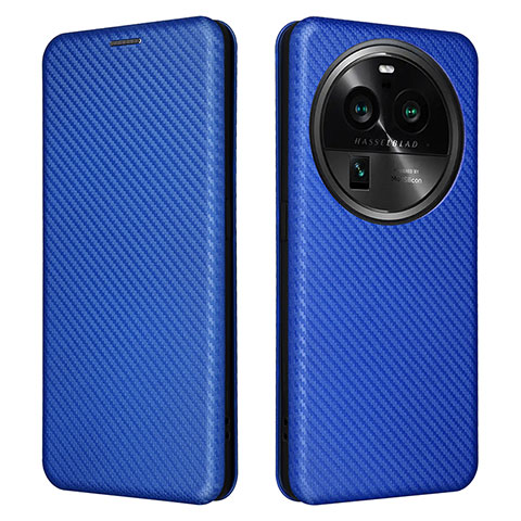 Funda de Cuero Cartera con Soporte Carcasa L02Z para Oppo Find X6 5G Azul