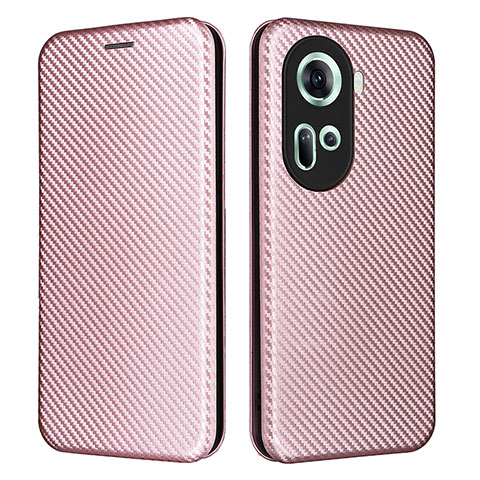 Funda de Cuero Cartera con Soporte Carcasa L02Z para Oppo Reno11 5G Oro Rosa