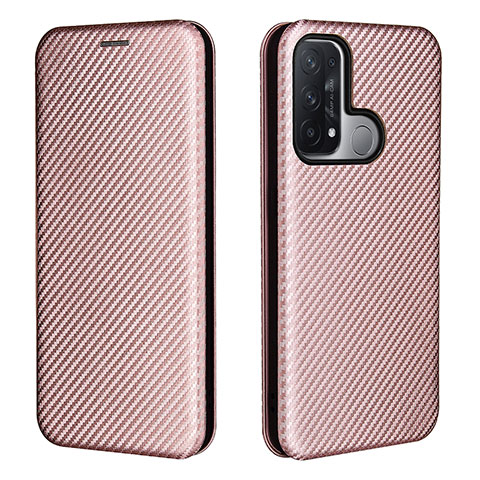 Funda de Cuero Cartera con Soporte Carcasa L02Z para Oppo Reno5 A Oro Rosa